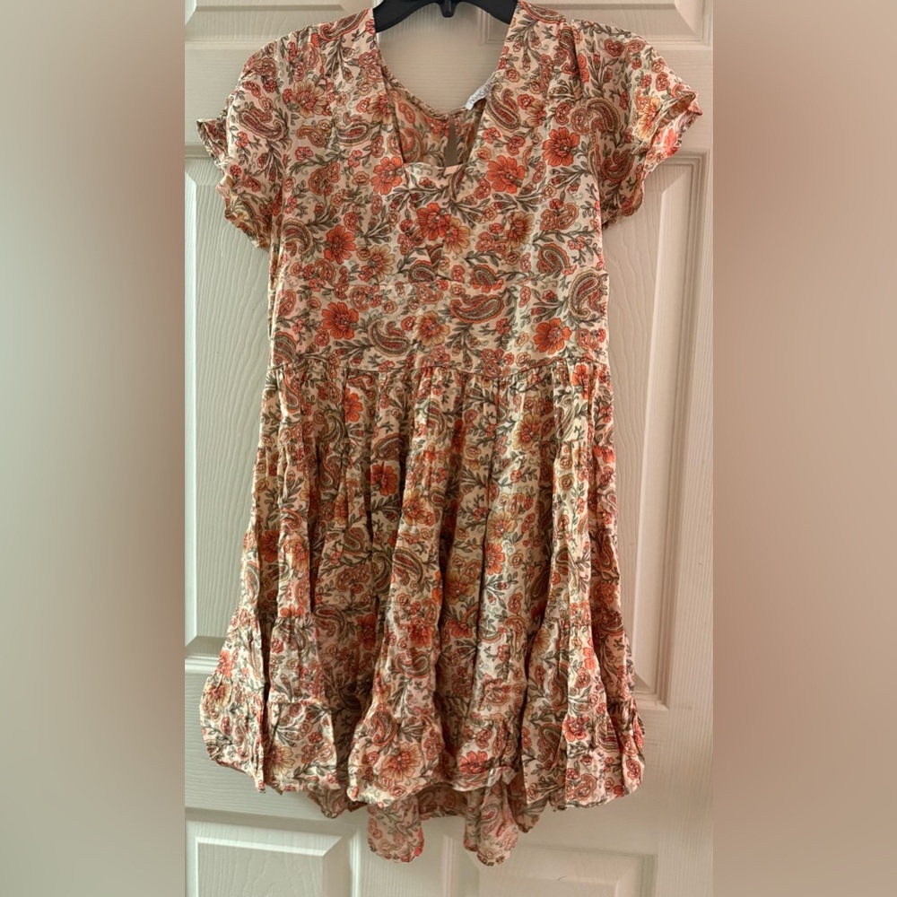 Patrons of Peace Dress in orange and Cream